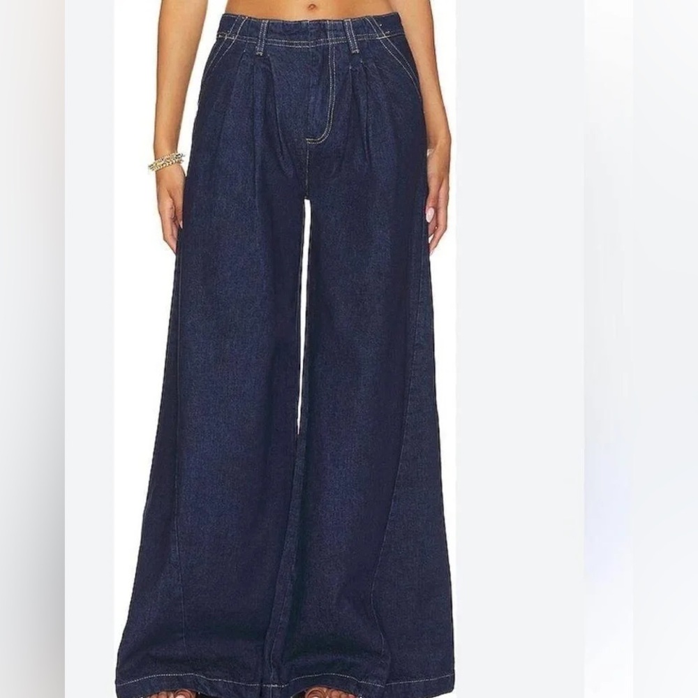 NWT We The Free Equinox Exaggerated Wide‎ Leg Trouser Denim Jeans - Picture 4 of 16